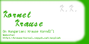 kornel krause business card